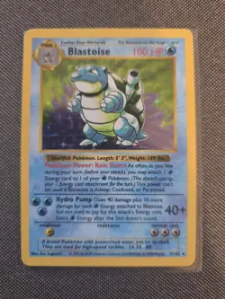 Blastoise Shadowless Base Set Holo 2/102 Pokemon MP/LP - Image 1
