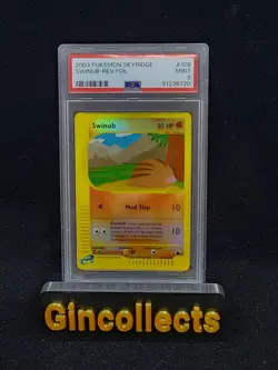 2003 Pokemon Skyridge Swinub Reverse Foil #108 PSA 9 - Image 1