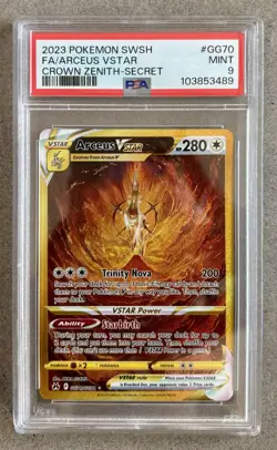 PSA 9 MINT Pokemon Arceus VSTAR GG70 Crown Zenith 2023 Full Art Secret Rare New - Image 1