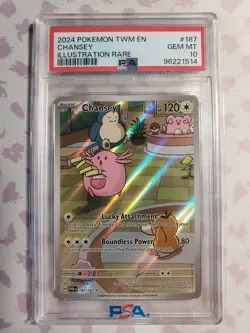 💥PSA 10 Chansey 187/167 Illustration Rare Pokemon Twilight Masquerade - Image 1