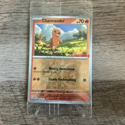 Pokemon Charmander (GameStop Exclusive Stamped) 004/165 Reverse Holo Sealed (NM) - Image 1