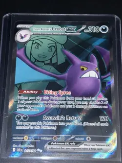 Team Rockets Crobat EX 217/182 Full Art NM Pokemon TCG Destined Rivals - Image 2