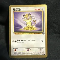 Pokemon TCG Meowth Black Star 56/64 League Promo Vintage 1999 - Image 1