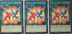 Yu Gi Oh - Tyrant Dino Fusion(x3) - DANE-EN053 - Dark Neostorm - 1st Ed. 1996 - Image 1