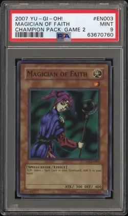 Yugioh PSA 9 Magician of Faith CP02-EN001 Super Rare - Image 4