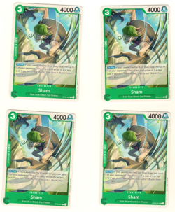 Set Of 4 Sham OP03-027 Common Pillars Of Strength One Piece Trading Card - Image 1
