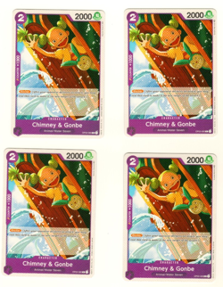 Set Of 4 Chimney & Gonbe OP03-065 C Pillars Of Strength One Piece Trading Card - Image 1