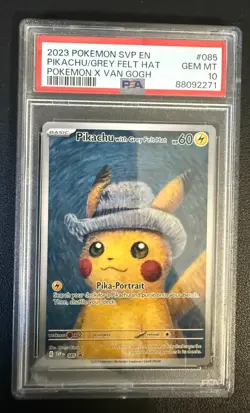 PSA 10 Pikachu Grey Felt Hat Promo Card Pokemon x Van Gogh Museum SVP EN 085 - Image 1