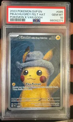 PSA 10 Pikachu Grey Felt Hat Promo Card Pokemon x Van Gogh Museum SVP EN 085 - Image 2