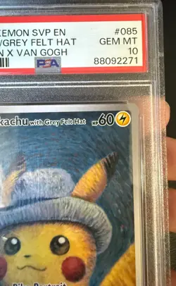 PSA 10 Pikachu Grey Felt Hat Promo Card Pokemon x Van Gogh Museum SVP EN 085 - Image 5
