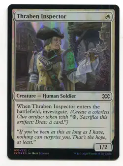 Magic The Gathering MTG Double Masters Foil Card #35 Thraben Inspector - Image 1