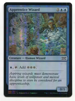 Magic The Gathering MTG Double Masters Foil Card #40 Apprentice Wizard - Image 1