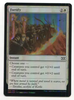 Magic The Gathering MTG Double Masters Foil Card #17 Fortify - Image 1