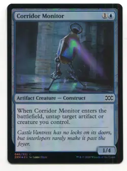 Magic The Gathering MTG Double Masters Foil Card #46 Corridor Monitor - Image 1