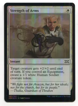 Magic The Gathering MTG Double Masters Foil Card #33 Strength of Arms - Image 1