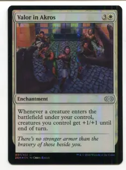 Magic The Gathering MTG Double Masters Foil Card #37 Valor in Akros - Image 1