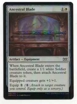 Magic The Gathering MTG Double Masters Foil Card #3 Ancestral Blade - Image 1