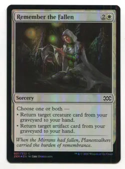 Magic The Gathering MTG Double Masters Foil Card #27 Remember the Fallen - Image 1