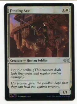 Magic The Gathering MTG Double Masters Foil Card #15 Fencing Ace - Image 1