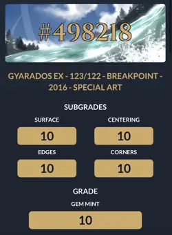 Gyarados EX 123/122 Ace 10 - Perfect Subgrades - Pokemon XY Breakpoint - Image 2