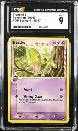 Pokemon Treecko 15/17 Pop Series 4 Non Holo CGC 9 MINT - Image 1