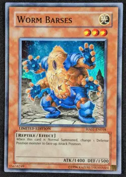 Worm Barses 1996 Limited Edition Super Rare Holo Yugioh HA01-EN018 (NM) - Image 1
