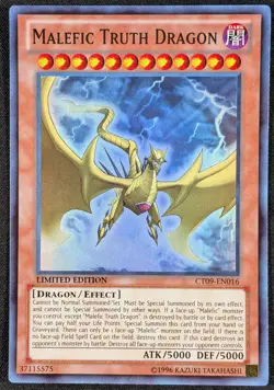 Malefic Truth Dragon 1996 Limited Ed Super Rare Holo Yugioh CT09-EN016 (NM) - Image 1