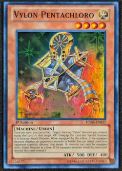Vylon Pentachloro 1996 1st Edition Super Rare Holo Yugioh Card HA06-EN037 (NM) - Image 1