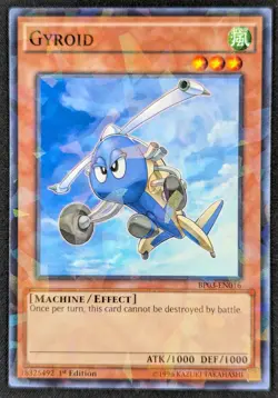 Gyroid 1996 1st Edition Shatterfoil Rare Yugioh Card BP03-EN016 (NM) - Image 1