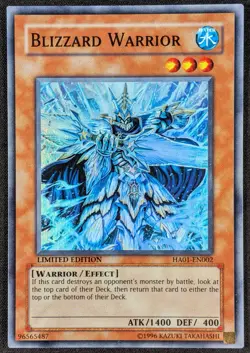 Blizzard Warrior 1996 Limited Edition Rare Holo Yugioh Card HA01-EN002 (NM) - Image 1