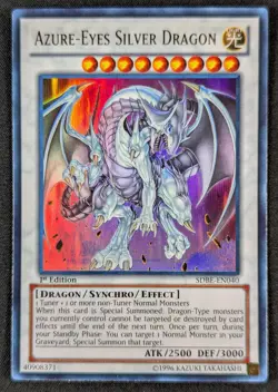 Azure Eyes Silver Dragon 1996 1st Edition Ultra Rare Yugioh Card SDBE-EN040 (NM) - Image 1