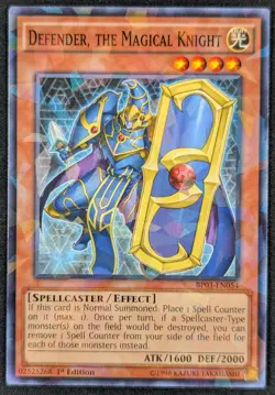 Defender Magical Knight 1996 1st Edition Shatterfoil Rare Yugioh BP03-EN054 NM - Image 1