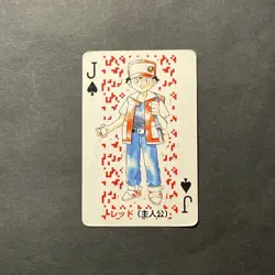 S1930 Ash Jack of Spades Red Charizard Back Deck Playing Poker Card Pokemon - Image 1
