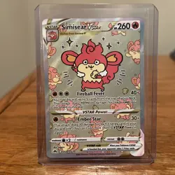 Pokemon Simisear VStar GG37 Crown Zenith Galarian Gallery Full Art Card NM/Mint - Image 1