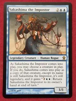 Magic The Gathering SAVIORS OF KAMIGAWA SAKASHIMA THE IMPOSTOR blue card MTG - Image 1