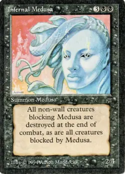 MTG 1x Infernal Medusa Legends OLD SCHOOL Magic the Gathering Card x1 LP - Image 1