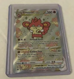 Pokemon Simisear VStar GG37 Crown Zenith Galarian Gallery Full Art Card NM/Mint - Image 1
