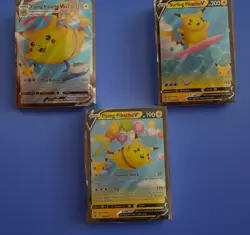 Surfing Pikachu V & Flying Pikachu V & Vmax Pokemon TCG Celebrations 3 Card Lot - Image 1