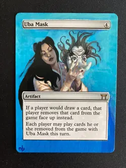 Uba Mask (Champions of Kamigawa) ALTERED with extended art, hand painted! - Image 1