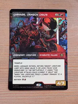 Carnage, Crimson Chaos - 227 - MTG: Marvel’s Spider-Man -Borderless -Rare - FOIL - Image 1