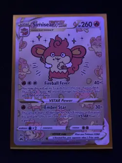 Pokemon Simisear VStar GG37 Crown Zenith Galarian Gallery Full Art Card New - Image 1