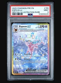 Pokemon Espeon Ex Prismatic Evolutions SIR Full Art Holo 155/131 PSA 9 MINT - Image 1