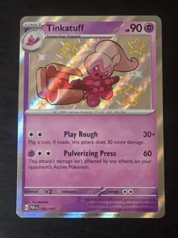 Pokemon TCG - Tinkatuff 166/091 - Paldean Fates - Holo Rare Baby Shiny - Image 1