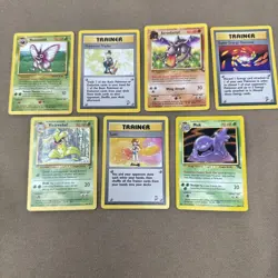 Pokemon WOTC Vintage Fossil Base Set 2 Non-Holo Rare Trading Card Lot of 6 - MP - Image 1