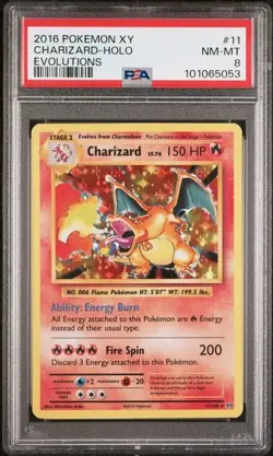 2016 POKEMON XY EVOLUTIONS 11/108 CHARIZARD-HOLO - PSA 8 - Image 1