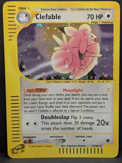 Clefable 007/165 Expedition Base Set Holo Ultra Rare Pokemon TCG Nintendo LP+ - Image 1