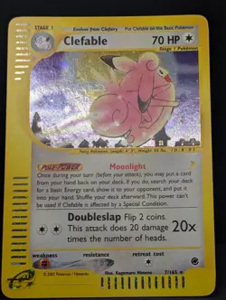 Clefable 007/165 Expedition Base Set Holo Ultra Rare Pokemon TCG Nintendo LP+ - Image 3
