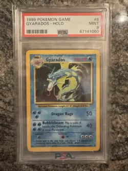 1999 POKEMON BASE SET UNLIMITED #6 GYARADOS-HOLO PSA 9 - Image 1