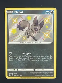 Nickit SV081/SV122 Shining Fates Shiny Vault Holo Rare Pokemon 2021 NM - Image 1