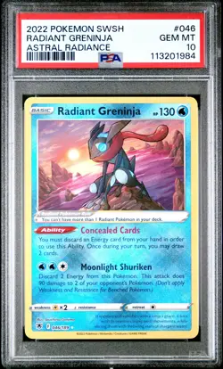 2022 Pokemon Radiant Greninja - Astral Radiance - 046/189 - PSA 10 GEM MINT - Image 3